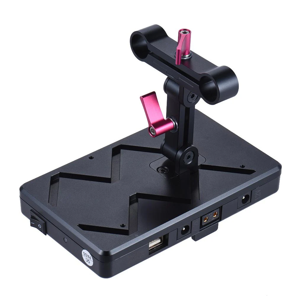 

Andoer AD-VFU2 V-mount V-lock Power Supply Battery Plate System Kit USB 5V/7.2V/12V/14.8V for Canon DSLR Camera Monitor Mic