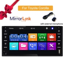 Автомобильный аудиоплеер MP5, DVD-плеер для Toyota Corolla, 2 Din, сенсорный экран, Android/IOS, MirrorLink, Bluetooth, 7 дюймов, Универсальный FM-микрофон mp5 Автомобильный аудиоплеер MP5, DVD-плеер для Toyota Corolla, 2 Din, сенсорный экран, Android/IOS, MirrorLink, Bluetooth, 7 дюймов, Универсальный FM-микрофон mp5