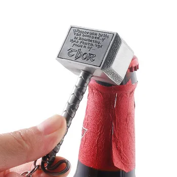 

Silver Beer Bottle Openers Multifunction Hammer Shaped Bottle Opener With Long Handle Keychain Display toys G0456