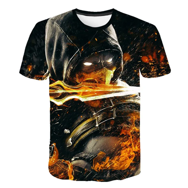 Новинка года; летняя модная повседневная футболка с принтом «Mortal Kombat 11»; футболка для мальчиков и девочек с популярным принтом «файтинги»