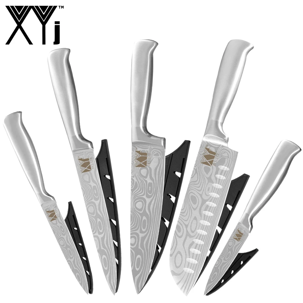 XYj набор кухонных ножей из нержавеющей стали нож для очистки овощей Santoku нарезки