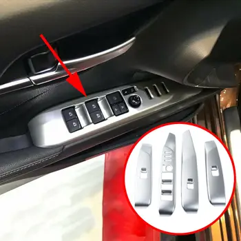 

Chrome Protector Accessories Door Armrest Panel Holder Window Lift Switch Button Cover Frame Fit For Toyota Camry 2018 2019 2020