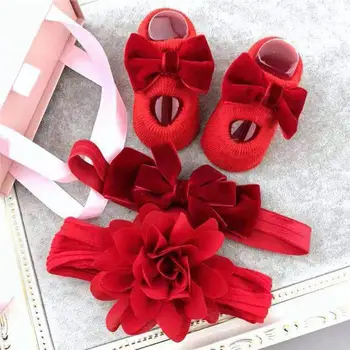 

3Pcs/Set Fashion Cotton Baby Girls Flower Bowknot Lace Headband Anti Slip Socks Gift Hair Accessories Birthday Gift New