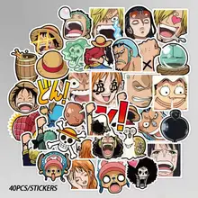 

40Pcs/bag One Piece Anime Cartoon Character Sticker Can Be Repeatedly Paste Waterproof Cute Hand Book Material Stickers