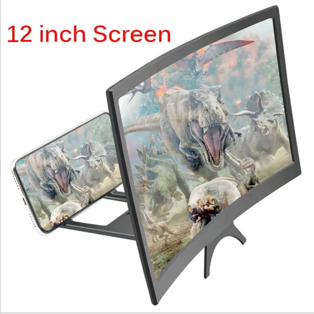 12 дюймовый 3D проектор экрана сотового телефона HD расширитель увеличивающий