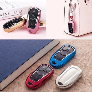

Car Styling Soft TPU Car Key Cover Case Fit for Buick ENCORE ENVISION NEW LACROSSE Key Rings Key Chain Car Accessories