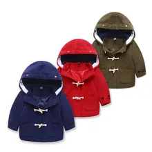 Ветронепроницаемое теплое детское шерстяное пальто с капюшоном модные куртки для маленьких мальчиков и девочек детская верхняя одежда детская одежда для холодной осени 90-130 см