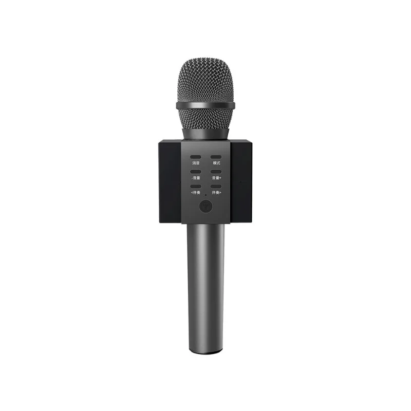 Самый популярный профессиональный Bluetooth портативный беспроводной караоке микрофон для сотового телефона/ТВ пение Поддержка TF карты - Цвет: Black