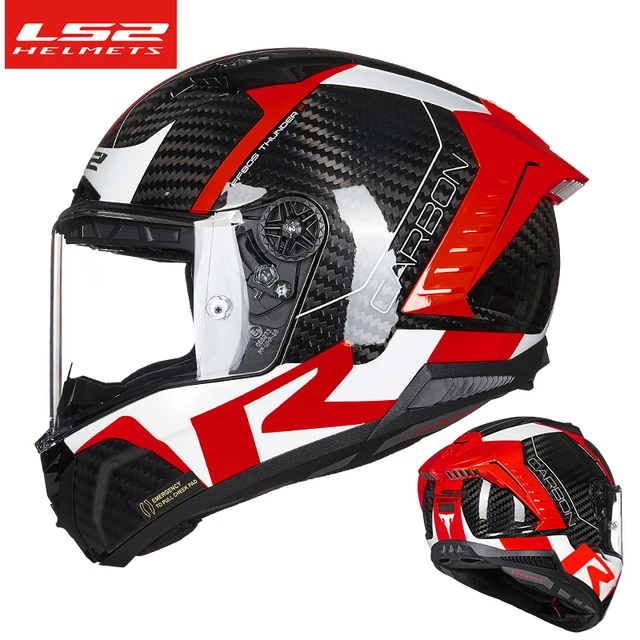 Helm Sepeda Motor Wajah Penuh Guntur LS2 FF805 Helm Serat Karbon Casko Para  Moto Capacete De Motocicleta|Helm| - AliExpress