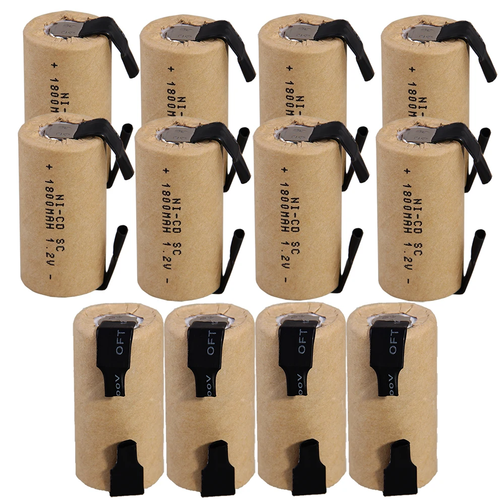 12 шт SC 1800mah 1,2 v аккумулятор NICD аккумуляторы для электрических шуруповертов 4,25 см* 2,2 см akkumulator электрические дрели