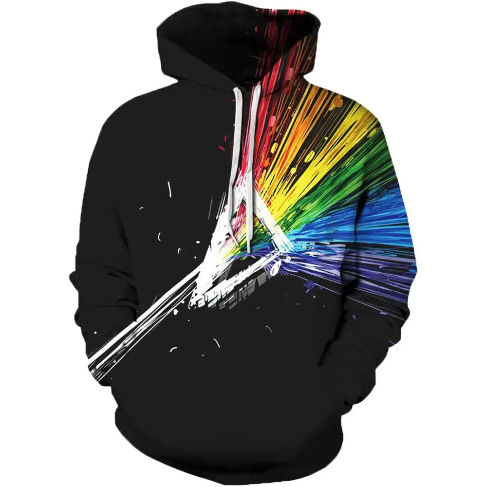 

The new line of the new brand in 2020 is men and women rainbow like multicolor dazzle 3D digital print hoodie hoodie sweatshirt
