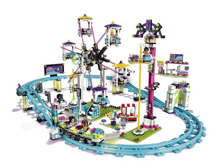 

01008 1024pcs Compatible with Legoinglys Blocks Friends Amusement Park Roller Coaster Figure Model Building Toys Children