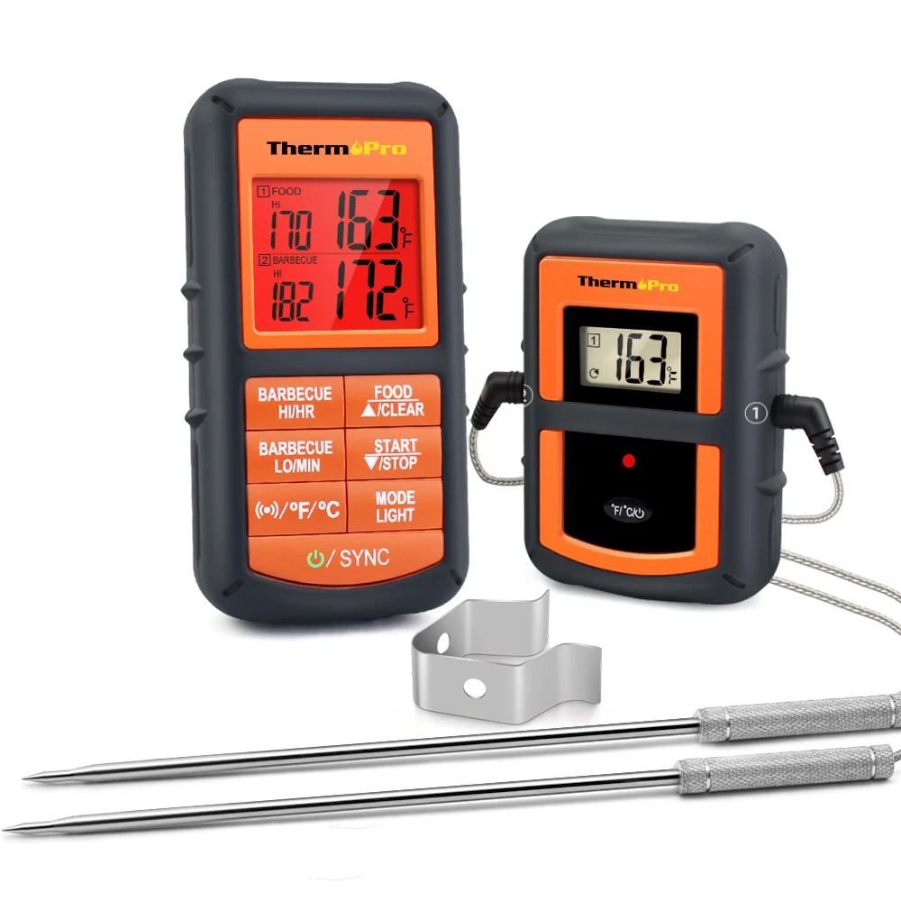 Digital Wireless Dual Probe Barbecue Thermometer Kitchen Meat Temperature Meter