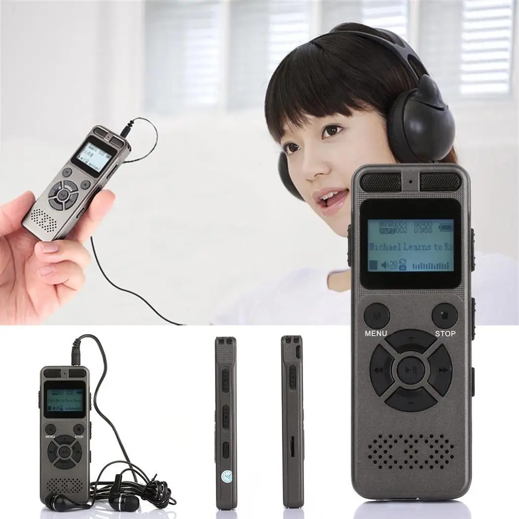 

Zero Noise Reduction Voice Recording HD HIFI Multi-function lithium battery Recording TF card MP3, WAV Pen 8GB