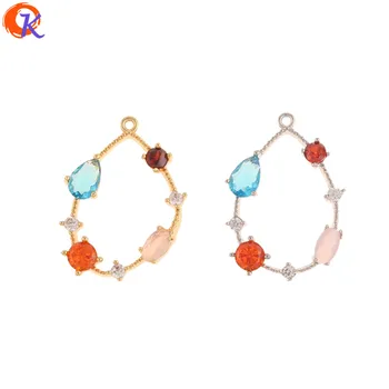 

Cordial Design 20Pcs 16*23MM Jewelry Accessories/DIY Earrings Making/CZ Charms/Genuine Gold Plating/Hand Made/Rhinestone Pendant