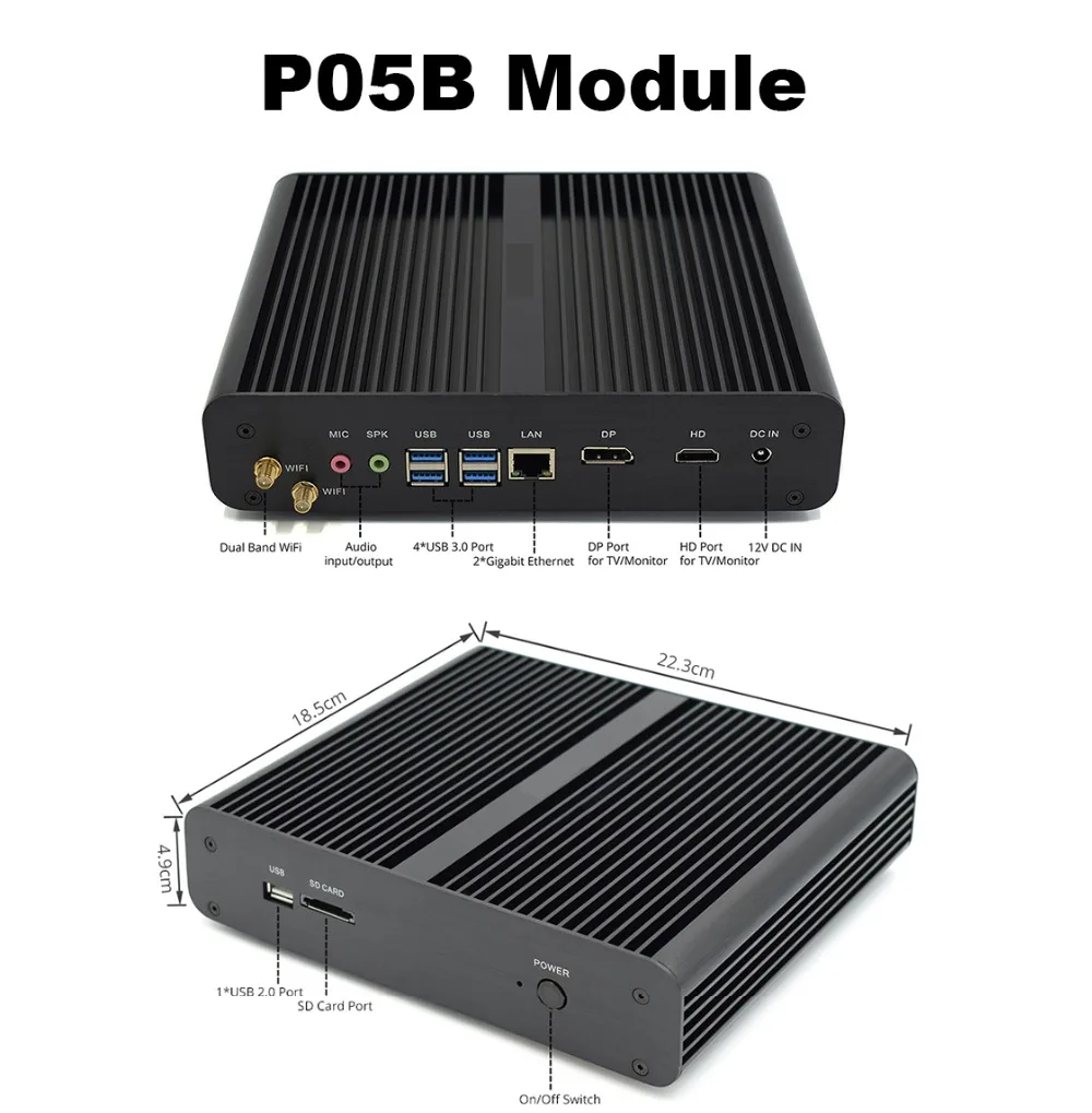 Intel тонкий клиент Core i5 6200U 7200U портативный компьютер Windows 10 pro HDMI VGA 4K HTPC i7 5500U Мини ПК