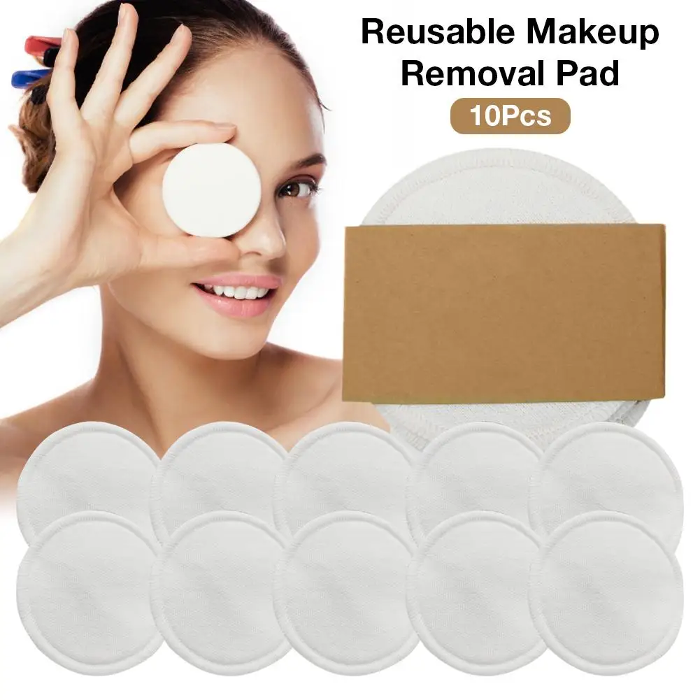 

Makeup Removal Pad Bamboo Cotton Reusable Cotton Rounds Pads for Face Eye 10Pcs