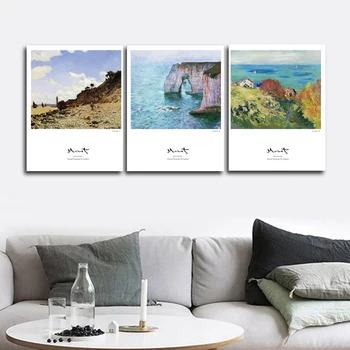 

Monet Nordic Wall Pictures Poster Print Canvas Painting Calligraphy Decorative for Living Room Bedroom Home Decor Frameless