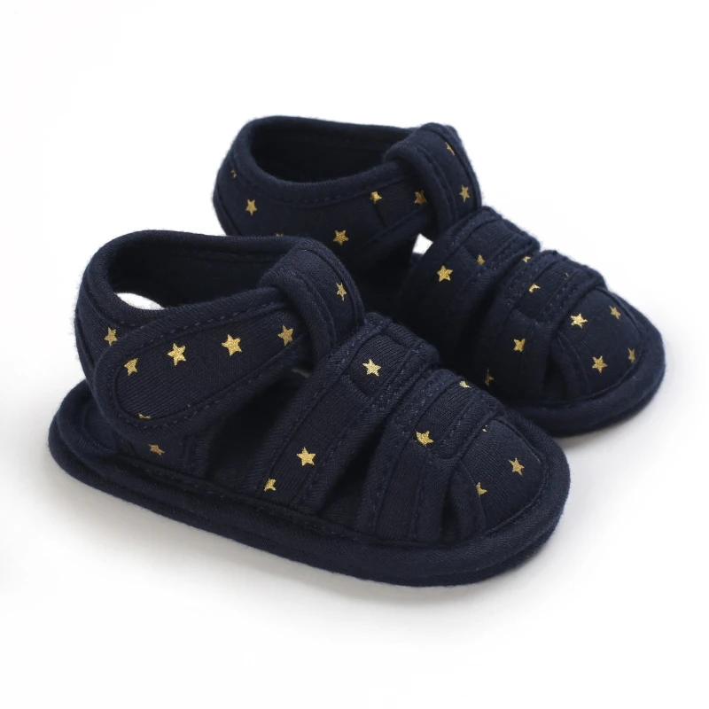 2021 NEW 0-18Months Kids Newborn Baby Boys Fashion Summer Soft Crib Shoes First Walker Anti Slip Sandals Shoes Soft Sole