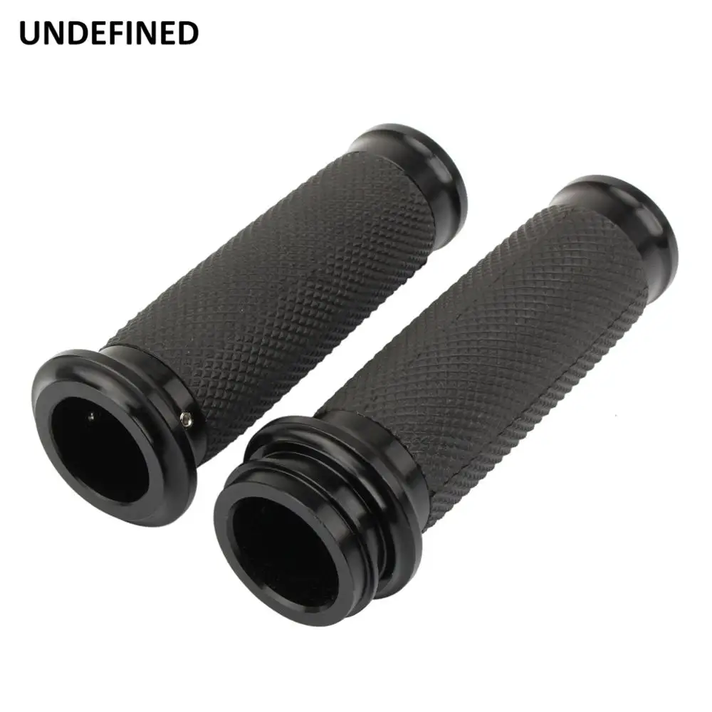 Universal Motorcycle Handlebar Grips - 1 Inch 25mm TPU Vintage Style In Dark Brown
