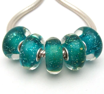 

JGWGT 1386 5X 100% Authenticity S925 Sterling Silver Beads Murano Glass beads Fit European Charms Bracelet diy jewelry Lampwork