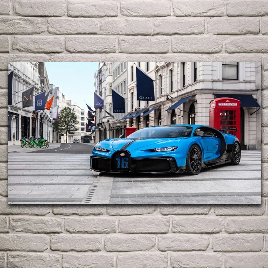 Modern Classic Blue Super Sports Car Posters and Prints Canvas Paintings Wall Art Pictures for
