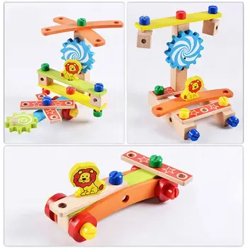 

Kids Puzzle Assembled Toy Wooden Blocks Multi-functional Disassembly Tool Multi-functional Disassembly Toy