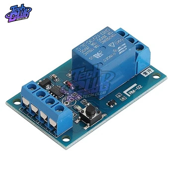 

Single key bistable DC 12V relay module automobile refit switch one key start stop self lock single chip microcomputer control
