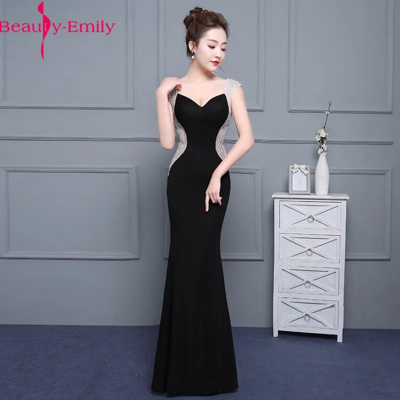 Женское вечернее платье-Русалка с V-образным вырезом и бусинами | Свадьбы