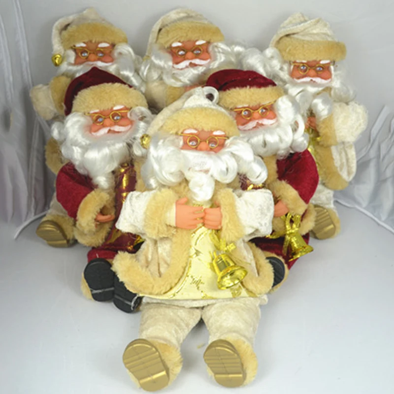 

17cm Christmas Sitting Santa Claus Doll Xmas Figurine Home Room Decoration Decor
