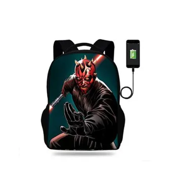 

Mens Star Wars Yoda Printing Backpack USB Charging Backpacks For Teenager Boys&Girls School Bags Laptop Daily Backpacks