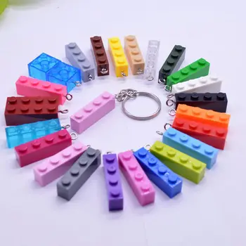 

20/50Pcs Rainbow Plastic Building Block Keychain DIY Charms Pendant Toy Decor Findings Punk Earrings Phone Case Necklace Jewelry