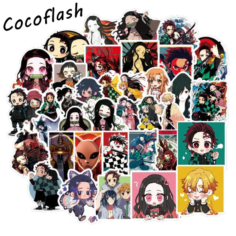 50 шт. японский аниме демон Slayer: Kimetsu No Yaiba стикер ПВХ граффити наклейки чемодан гитара для детей игрушки