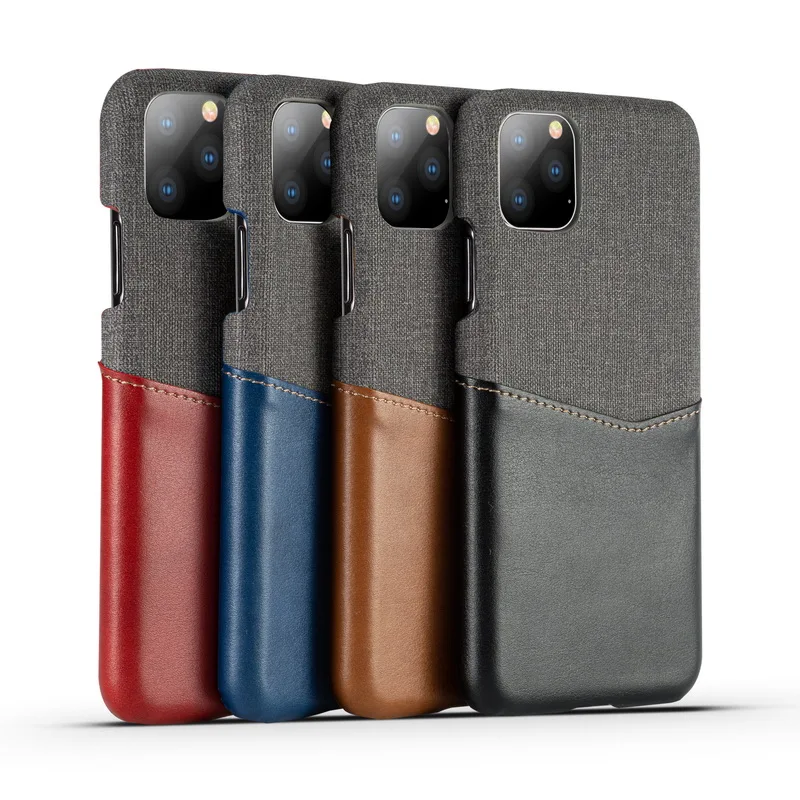 

Cases For iPhone 6 6s 7 8 plus For iPhone X XS XR 11 Pro Max Case Leather + Canvas Splice Cover Phone Bag Funda Capa