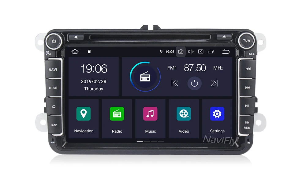 Top NaviFly IPS Screen DSP Android 9.0 Car Multimedia GPS Navigation For Skoda Seat Volkswagen VW Passat b7 POLO GOLF 5 6 Wifi Radio 14