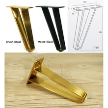 2 шт. H180mm сварной U изогнутый стальной диван кофе чайный бар шкаф для спальни шкаф ножки щетка для ног латунный матовый черный