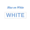 Blue on white