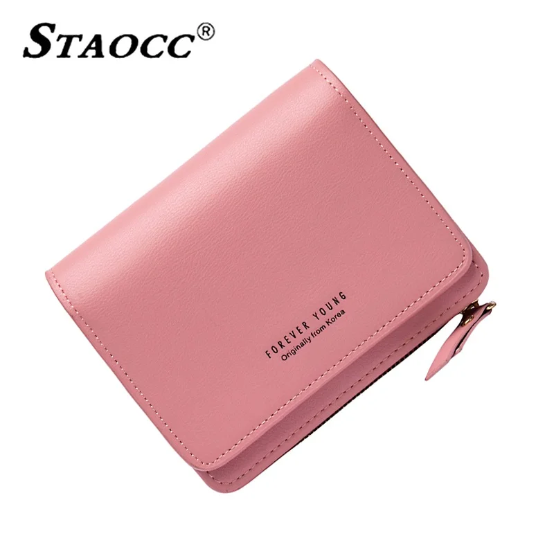 

Wallet Women Short 2019 Small student wallet 12 Card Holder Leather Korea Fashion Solid Purse Coin Purse Ladies Money Wallets