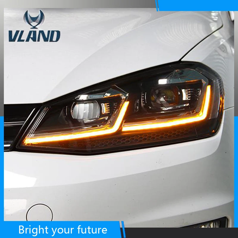 Автомобильные фары для Volkswagen Golf 7 5 2013 2017 ангельские глазки Bi Xenon объектив проектор