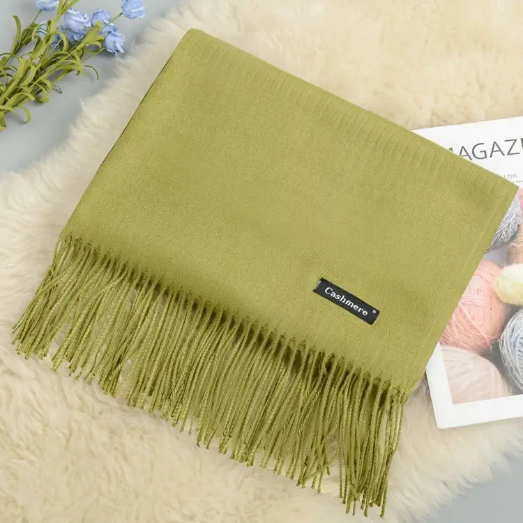 Armygreen Scarf Кашемировый женский шарф новая теплая шаль Foulard Femme пашмины платок Шерстяной палантин голова шеи длинные зимние шарфы для женщин - Цвет: Armygreen Scarf