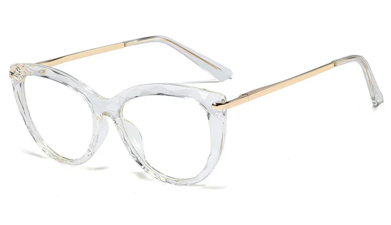 transparent Peekaboo tr90, женские очки по рецепту, женские, кошачий глаз, половина металла, золотые, черные, прозрачные очки, Женская оправа, прозрачные линзы - Цвет оправы: transparent