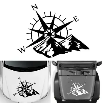 

1pcs Funny Car Sticker Compass Navigate Mountains Sticker Large Decal Camper Van Motorhome Wall Art Vinyl Sticker Decal