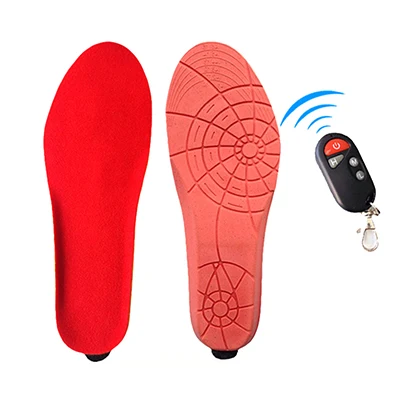 Usb электрически нагревающиеся стельки с пультом дистанционного управления для ног теплые для женщин обувь зимние уличные теплые стельки европейские размеры 35-46 - Цвет: 1800mAh Red