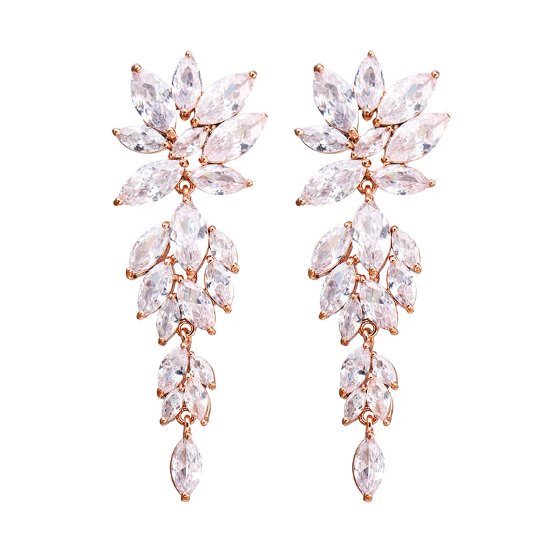 

Bettyue Charming Design Flower In Bloom Zirconia Long Earring For Women Attractive Decoration Symbolize Of life Fashion Trend