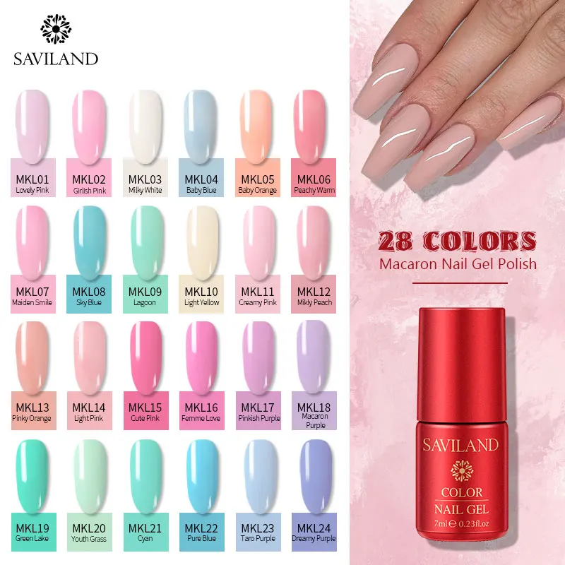 

SAVILAND Macaron Gel Nail Polish Candy Color Long Lasting Lucky Lacquer UV Semi Permanent Pure Nail Gel Hybrid Varnish Nail Art