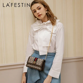 

LAFESTIN 2020 new fashion shoulder messenger retro presbyopia female bag niche light luxury chain small square bag tide