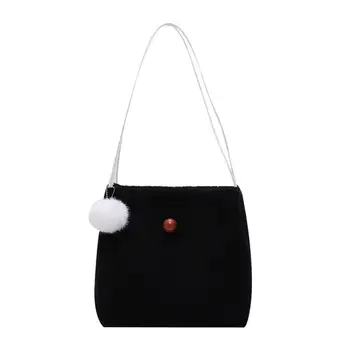 

Women's Bag Handbag Shoulder Retro Solid Color Large Capacity Velour Fashion Cute Wild Temperament Casual Plush H1