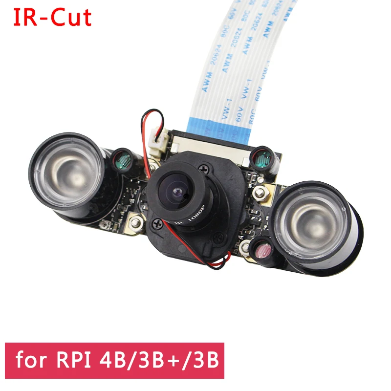 Tanie Raspberry Pi 4 IR CUT kamera noktowizyjna ogniskowa regulowana 5 MP OV5647 automatycznie przełącza tryb dzienny nocny dla RPI 3B + 3B 2B