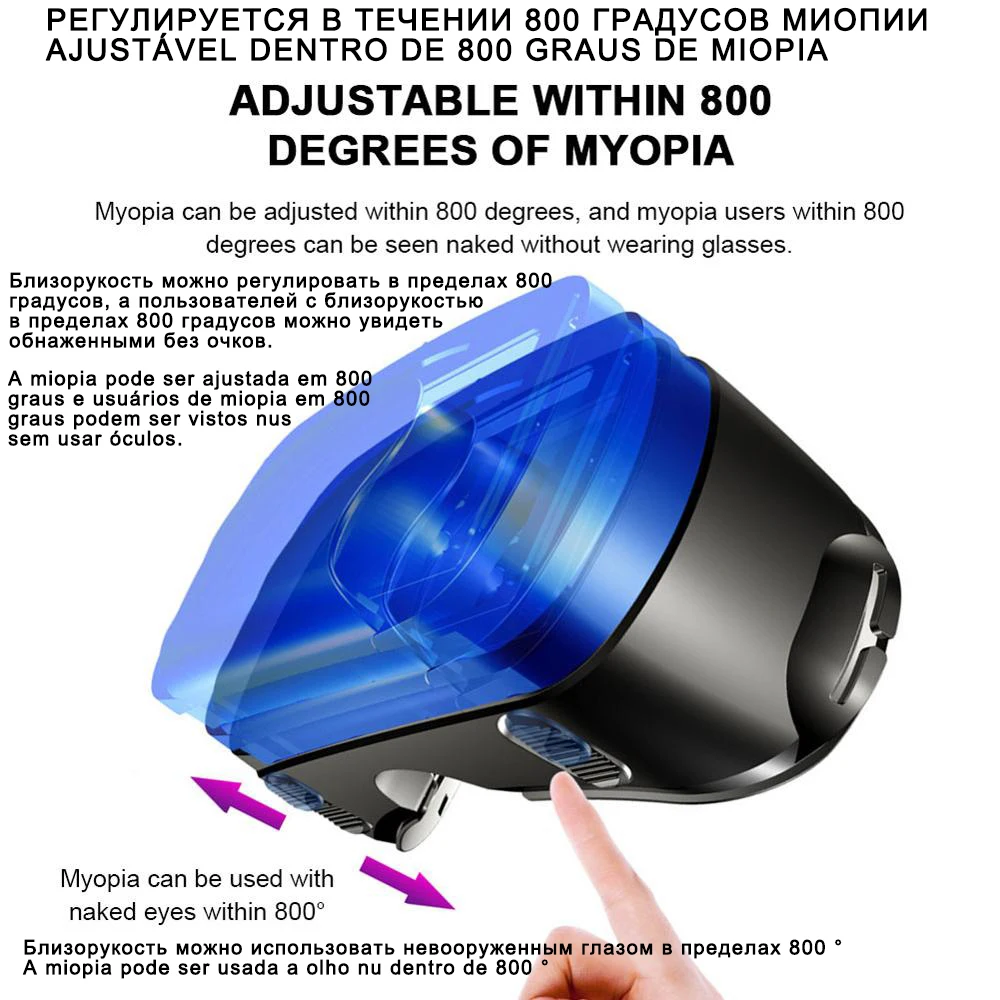 Fone de Ouvido com Controlador Óculos Inteligentes de Realidade Virtual Capacete para Smartphones Telefone Android Iphone Binóculos 3d vr - Image 6