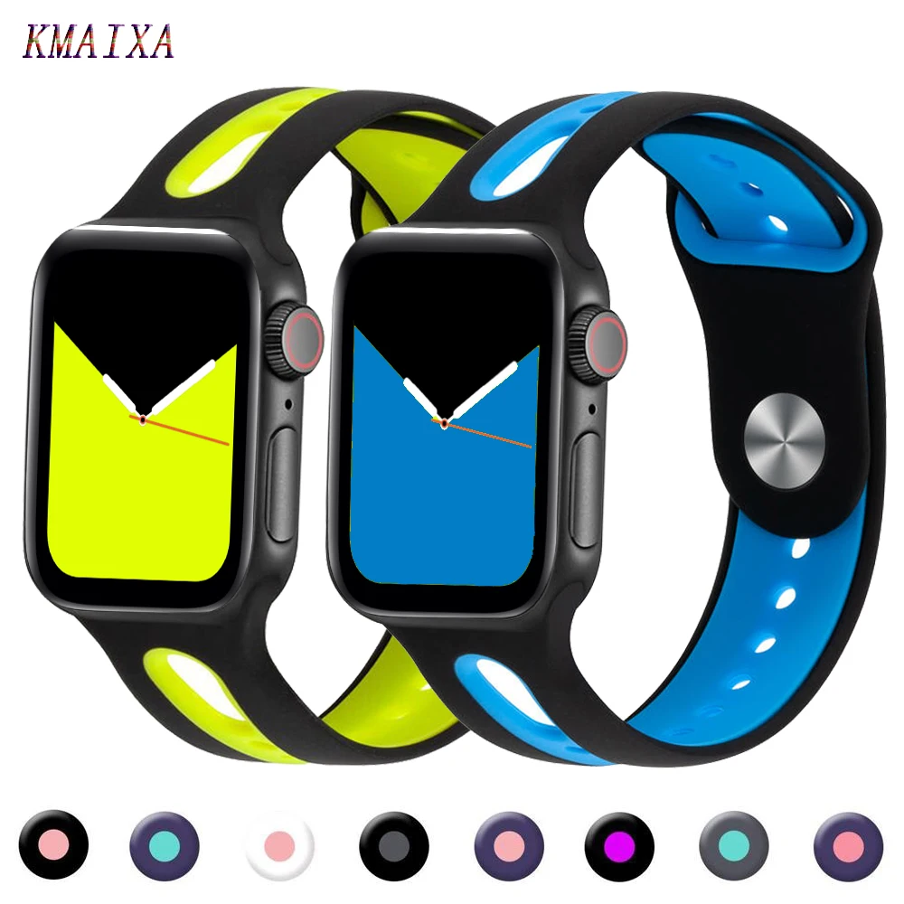 

Silicone strap For Apple watch band 44 mm correa pulseira apple watch 38 mm iwatch band 42mm 40mm bracelet wrist watchband 5 4 3